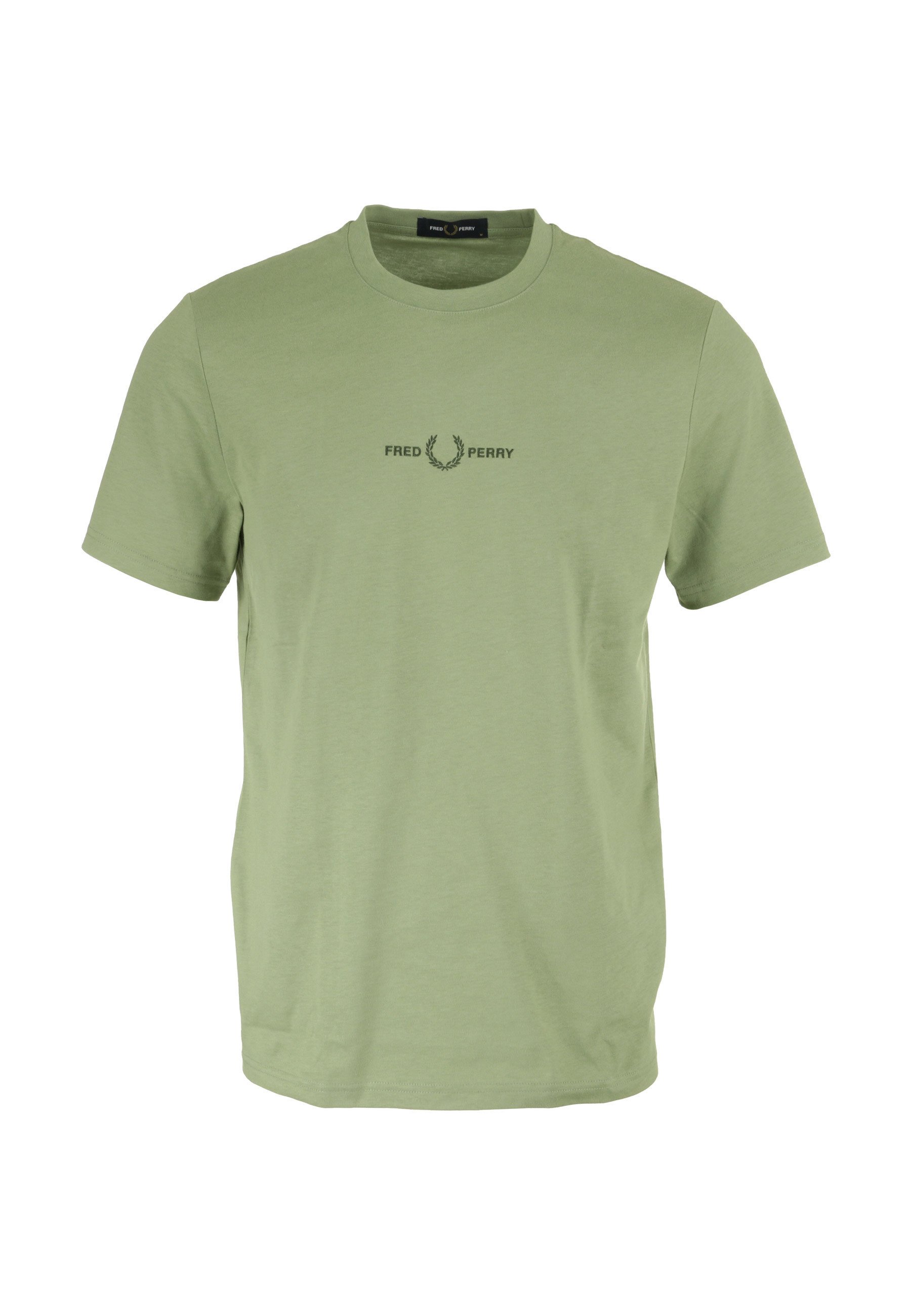 Fred Perry CONTRAST TAPE RINGER - T-shirt basic - olive mint Fred Perry CONTRAST TAPE RINGER - T-shirt basic - olive mint