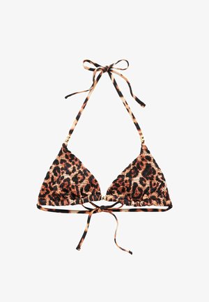 SHIRRED  - Sutien costum de baie din două piese - brown leopard print