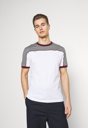 T-shirt imprimé - grey/white/bordeaux