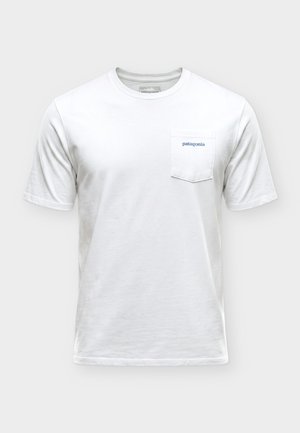 Patagonia, BOARDSHORT LOGO POCKET RESPONSIBILI-TEE - T-Shirt print - fiber white