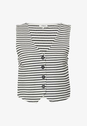 s.Oliver, MIT STRUKTURSTREIFEN - Waistcoat - ecru