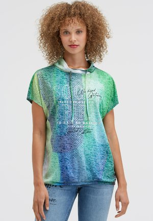 ÄRMELLOSES AUSBRENNER-MIT KRAGEN UND ALL OVER PRINT - Print T-shirt - milky green