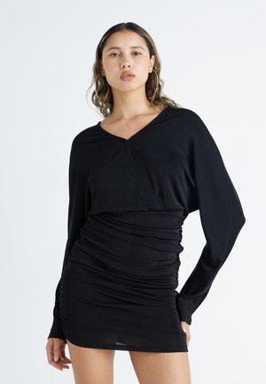 BUZZY RUCHED DRESS - Shift dress - black