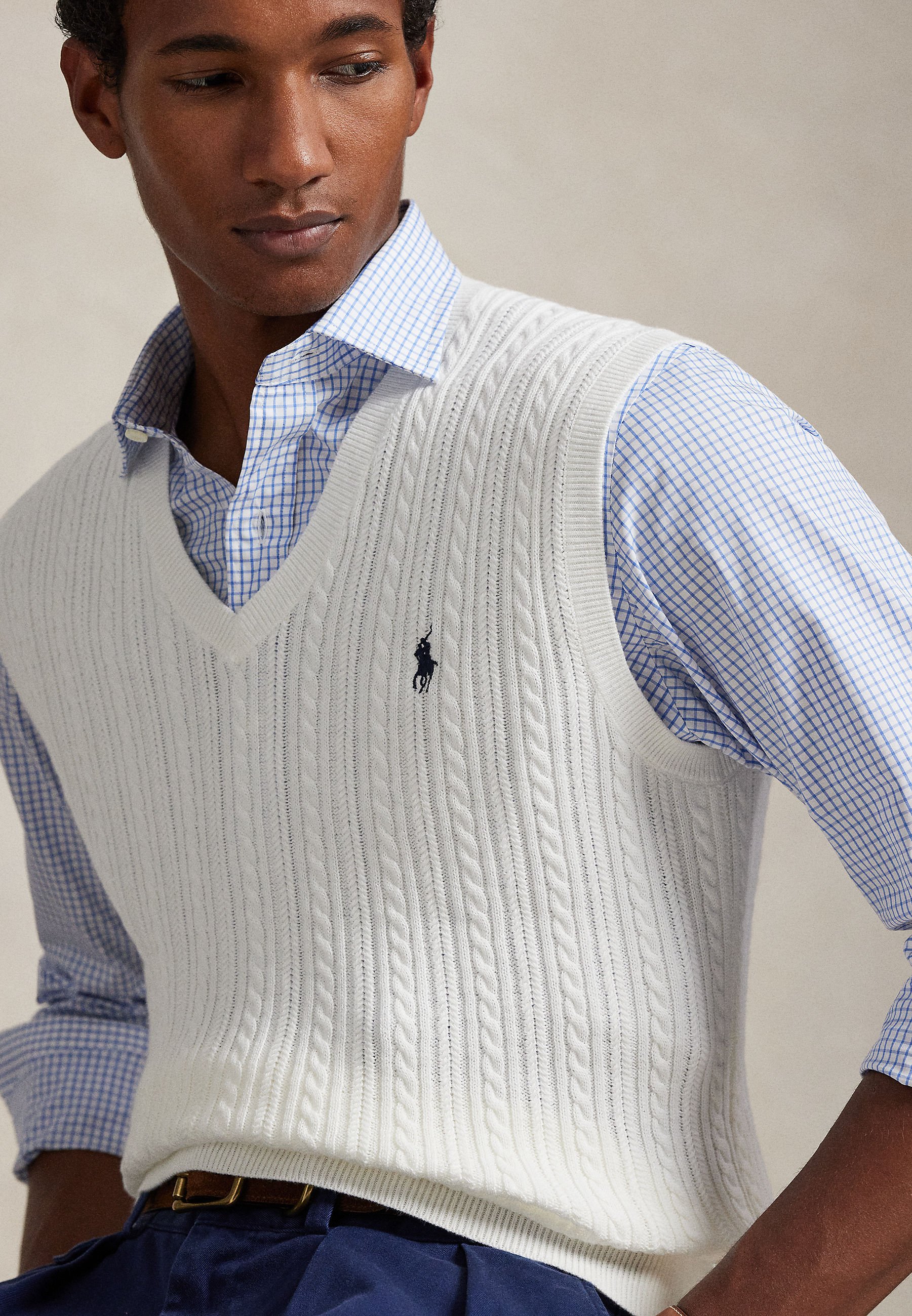 Polo Ralph Lauren CABLE-KNIT COTTON SWEATER VEST - Veste sans