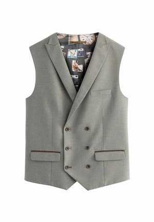 HERRINGBONE  REGULAR FIT - Chaleco de traje - grey