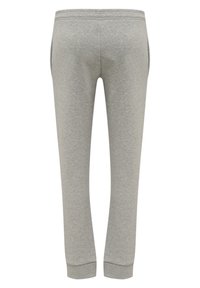 Grijze sweatpants gemaakt van een zachte katoenmix, met een elastische tailleband, zijzakken en ribgebreide manchetten bij de enkel. Gladde textuur.
