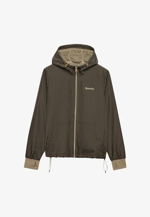 Bench, BENCH X SUPERDRY & CO BENCH HOODED SHELL ZIP JACKET - Giacca leggera - black olive dune
