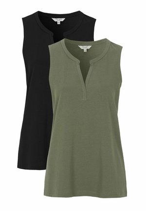SLEEVELESS 2 PACK - Top - khaki green black solid