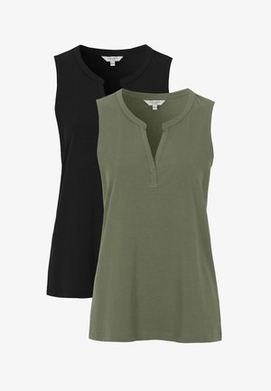 Cellbes of Sweden, SLEEVELESS 2 PACK - Top - khaki green black solid
