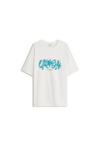 Bershka SHORT SLEEVE - Potiskana majica - white