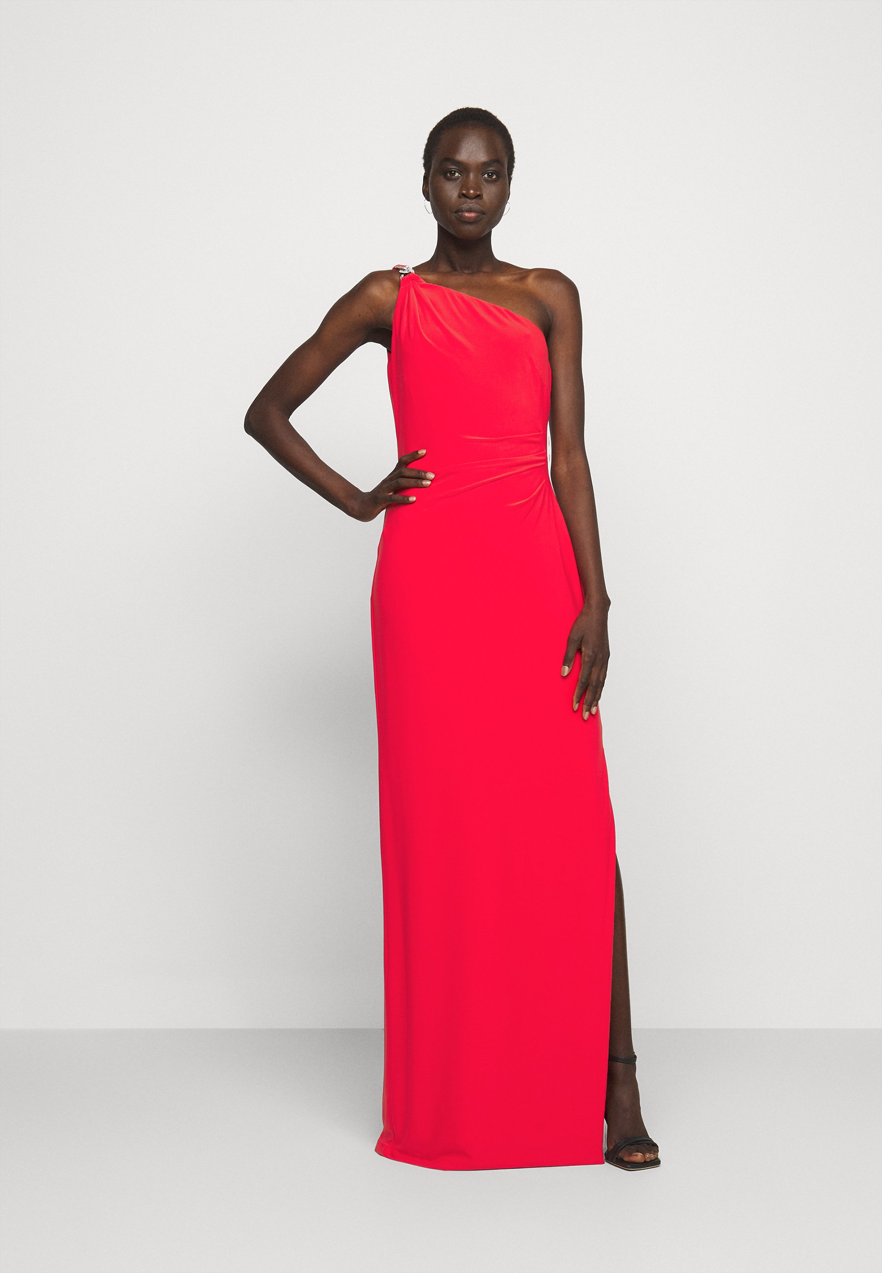 Lauren Ralph Lauren JERSEY ONE-SHOULDER GOWN - Abito da sera - african  flower/rosso - Zalando.it