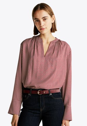 PRINT GATHERED V-NECK  - Bluse - mini geo primary red