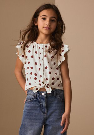 Next, REGULAR FIT - TIE FRONT - Camicetta - chocolate cream spot