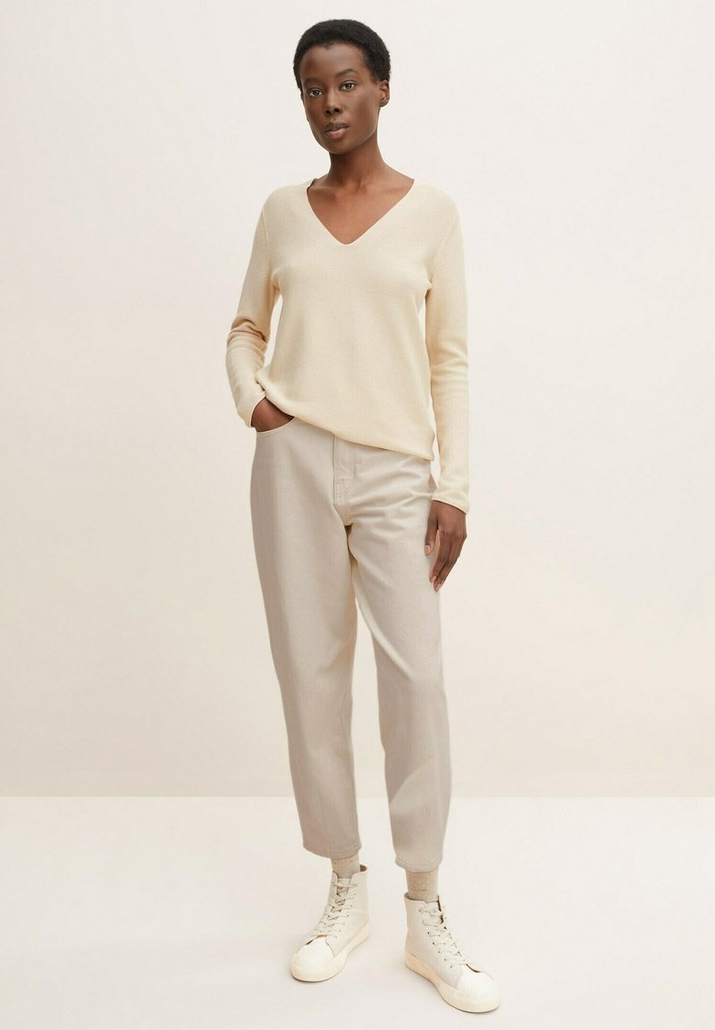 Damen Strickjacken | TOM TAILOR MIT BIO BAUMWOLLE Strickpullover light cashew beige/hellbraun - WN87237 Damen Strickjacken | TOM TAILOR MIT BIO BAUMWOLLE Strickpullover light cashew beige/hellbraun - WN87237