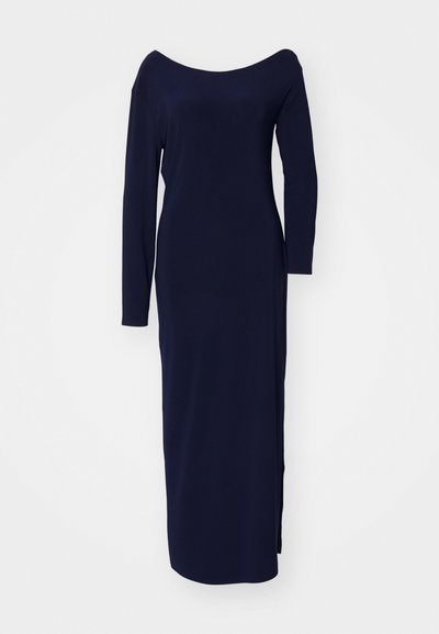 Norma Kamali LONG SLEEVE DROP SHOULDER SIDE SLIT GOWN - Jersey dress - true navy