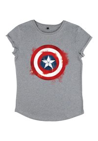 Henry Tiger AVENGERS ENDGAME CAPTAIN AMERICA SPRAY LOGO - Triko s potiskem - melange grey