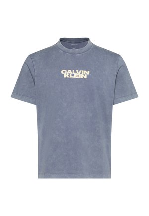 Calvin Klein Jeans, WASHED SPINE GRAPHIC TEE - Trükipildiga T-särk - blue-grey