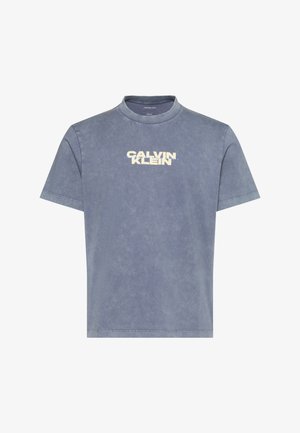 Calvin Klein Jeans, WASHED SPINE GRAPHIC TEE - Trükipildiga T-särk - blue-grey