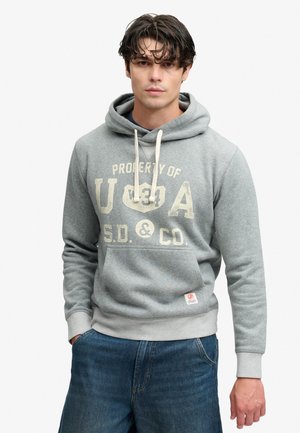 Superdry & Co, SUPERDRY ATHLETIC ESSENTIALS HOODIE.. - Hoodie - vintage dark grey grit