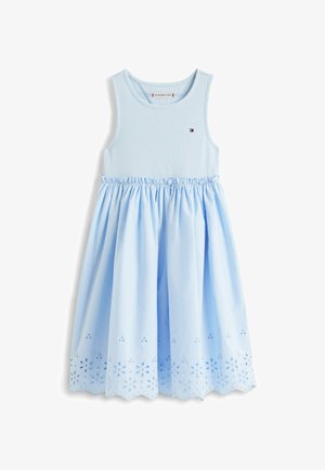 Tommy Hilfiger, BRODERIE ANGLAISE SLEEVELESS DRESS - Jurk - sweet blue