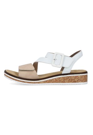 Sandalen met sleehak - beige