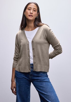 MIT V-AUSSCHNITT - Neuletakki - beige
