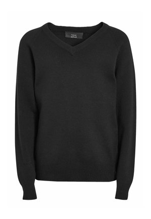 V-NECK REGULAR FIT - Strickpullover - black