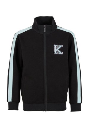 RETRO PATCH  - Majica s kapuljačom i patentnim zatvaračem - black lightblue