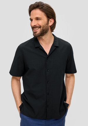 s.Oliver BLACK LABEL, KURZARM-MIT-STRUKTUR - Camicia - schwarz
