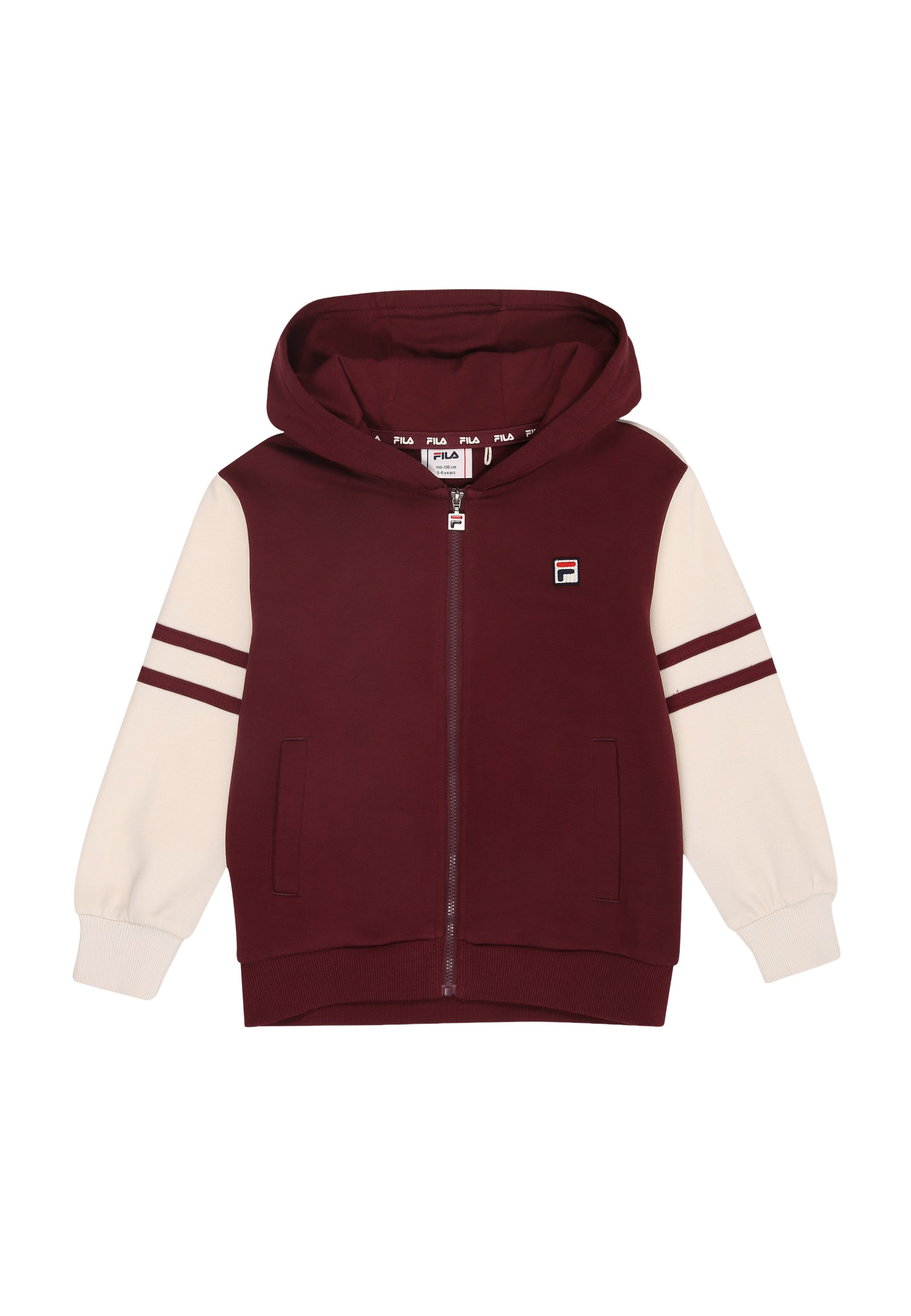 Fila VERCELLI REGULAR Sudadera con cremallera fig-egret/rojo