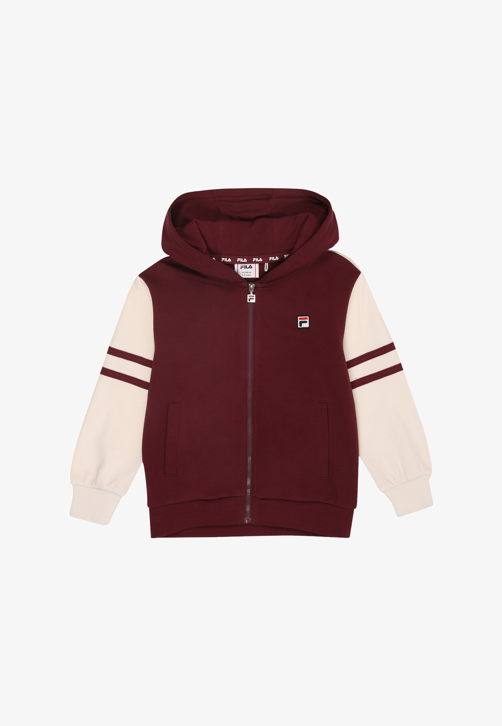 Fila VERCELLI REGULAR Sudadera con cremallera fig-egret/rojo