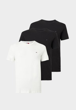 Tommy Jeans SLIM TEE - Βασικό μπλουζάκι - black/black/ecru