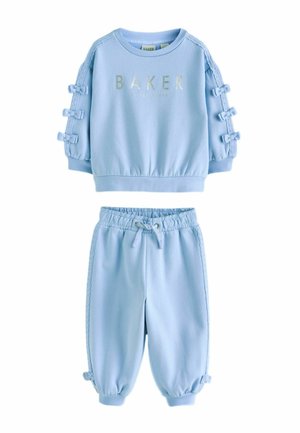 REGULAR FIT - 2 PIECE SIDE BOW DETAIL JOGGERS SET - Trainingspak - blue