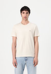 Tommy Jeans TEE 3 PACK - T-shirt basic - ecru/desert sand dune/black