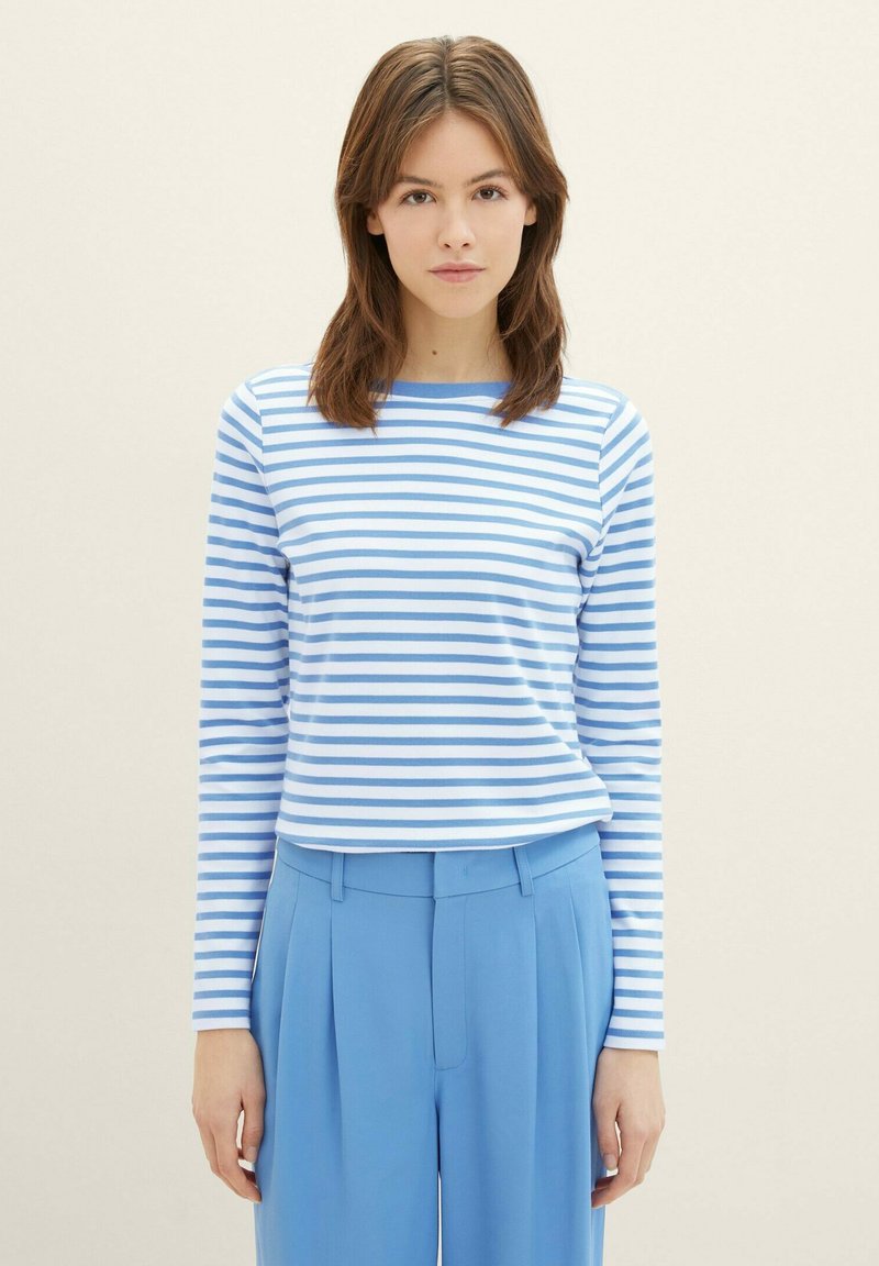 TOM TAILOR DENIM Majica z dolgimi rokavi - blue white stripe