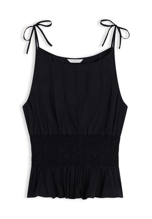 Tommy Hilfiger, SMOCKED SHOULDER TIE - Μπλούζα - black