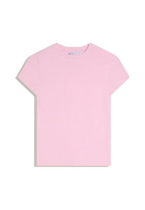 Bershka, SHORT SLEEVES WITH A ROUND NECK - T-SHIRT 02666152 - T-shirt basique - neon pink