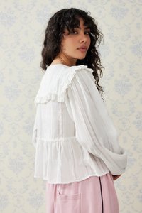 BDG Urban Outfitters COLLARED TIE UP SHIRT - Blúz - white
