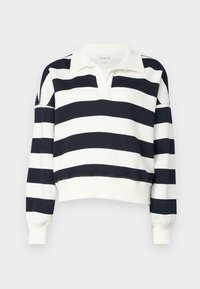 Abercrombie & Fitch ESSENTIAL JOHNNY  - Bluză de molton - cloud dancer/navy