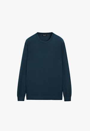 Massimo Dutti LONG SLEEVE CREW NECK - Striktrøje - dark blue