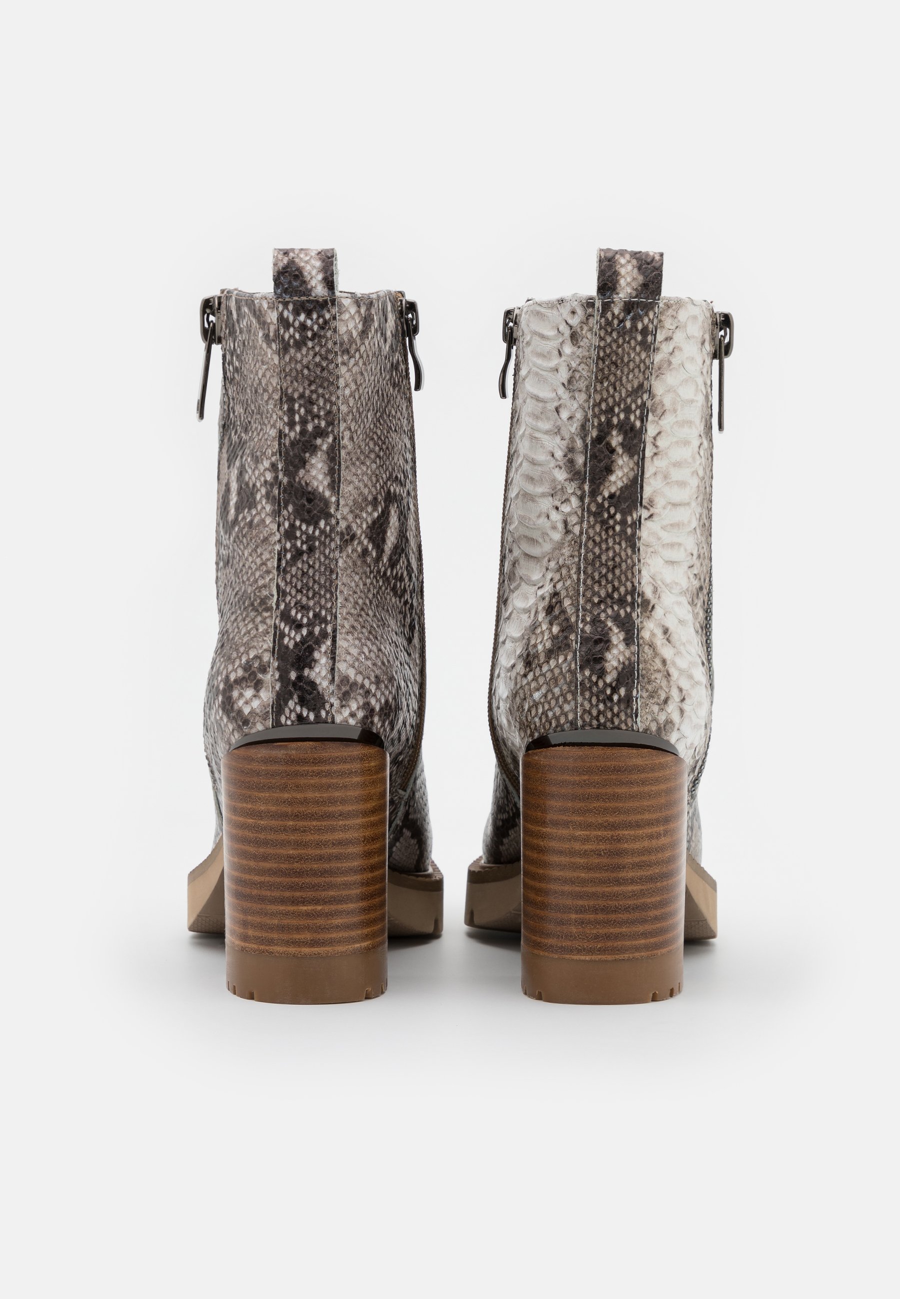 Botines plataforma beige en tela