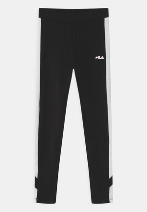 LAYA BLOCKED - Legginsy - black/bright white