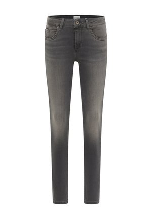 Slim fit džíny v tmavě šedém denimovém materiálu, s klasickým pětipocket designem, jemným přechodem a standardním pasem na knoflík.