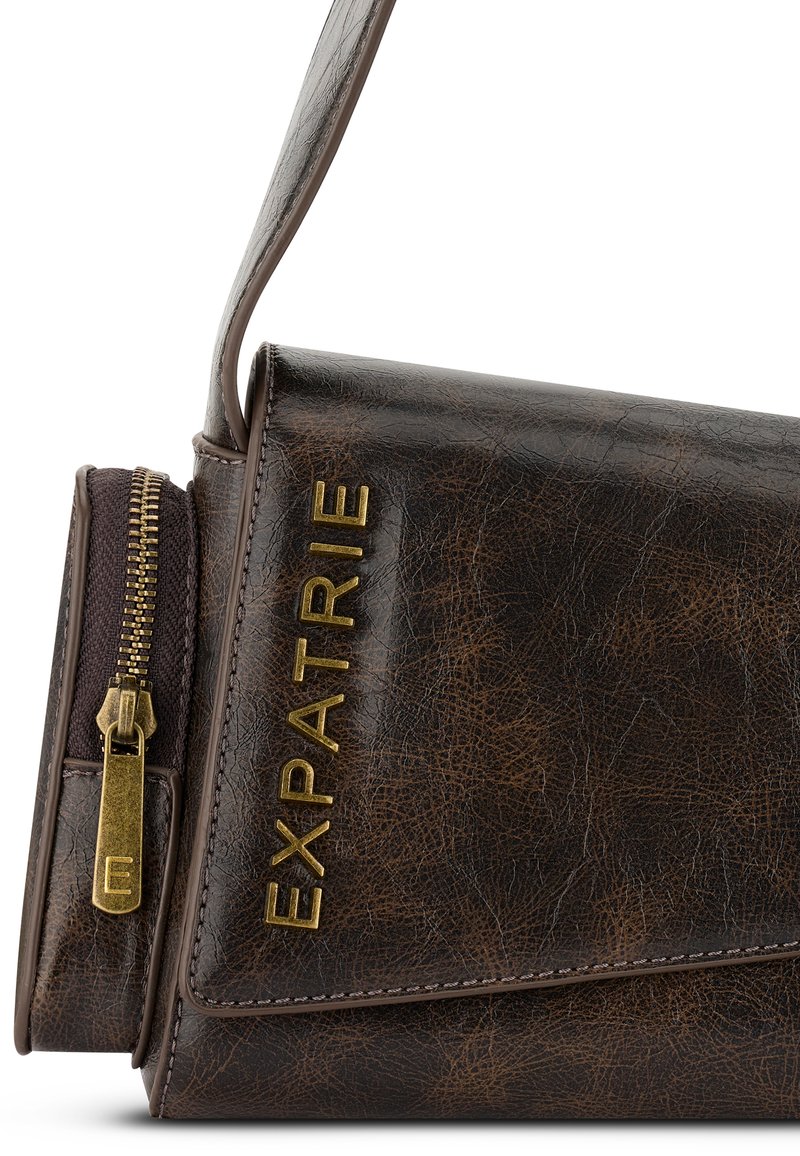 Sac Vintage En Peau Marron - Pochette à Main Bandoulière - Occasion - Sans Marque