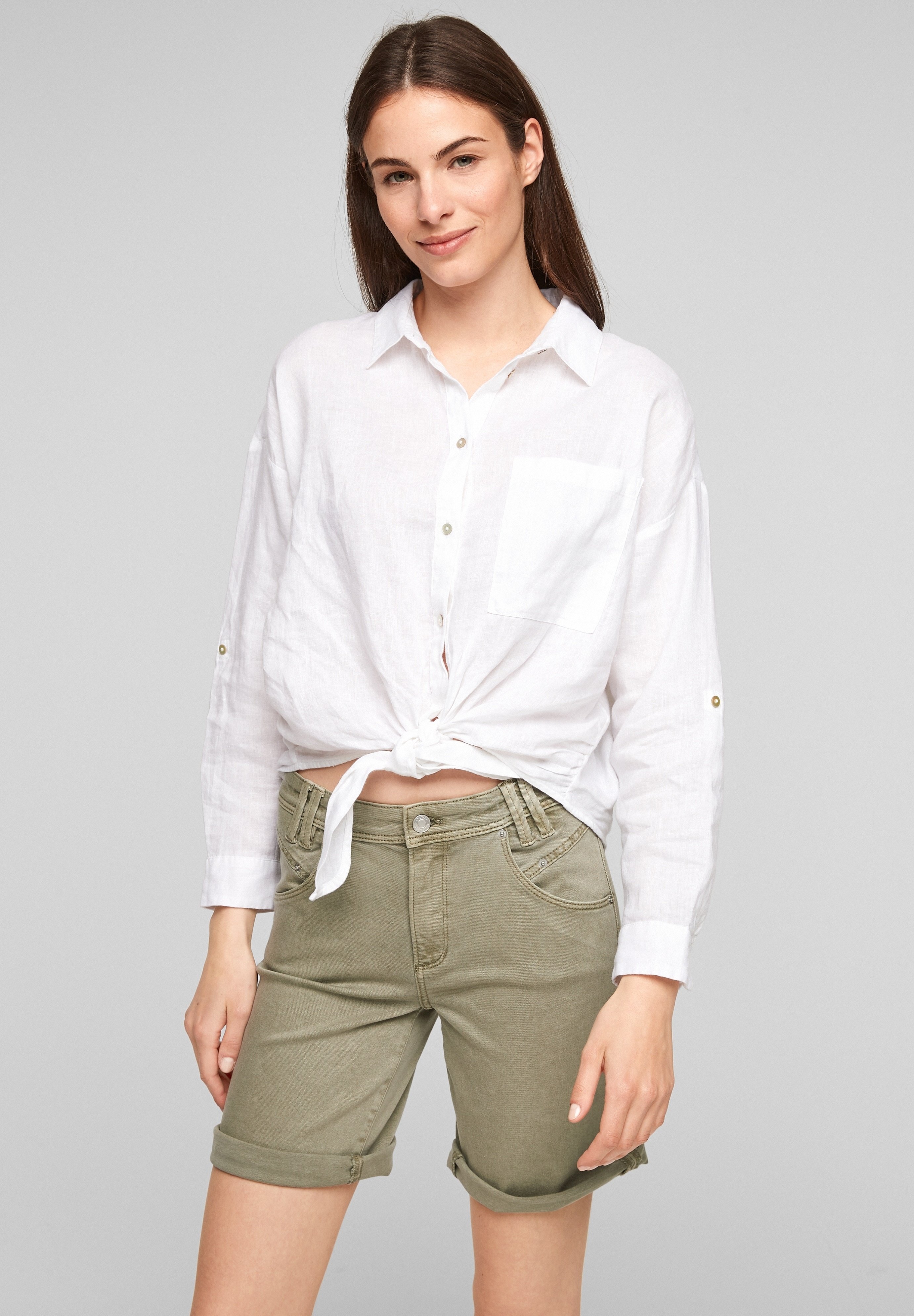 s.Oliver Denim shorts - summer khaki 