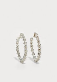 SPIRAL ROPE HOOPS - Uhani - silver-coloured