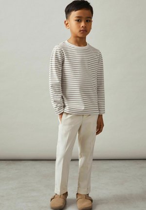 Reiss REISS KENNY STRETCH-COTTON STRIPE T-SHIRT - Ilgarankovis viršutinės dalies drabužis - off white camel