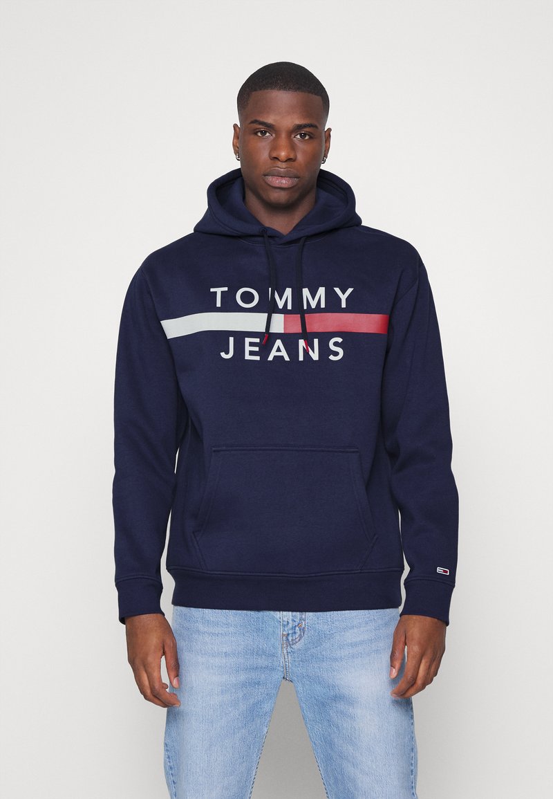 Tommy Jeans REFLECTIVE FLAG HOODIE - Sweatshirt com capuz - twilight navy