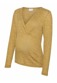 ENG ANLIEGEND V-AUSSCHNITT  - T-shirt à manches longues - dried tobacco