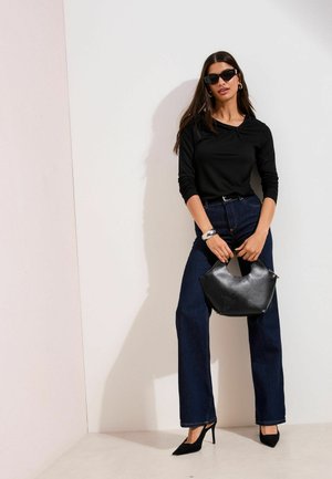 TWIST NECK DETAIL - Hosszú ujjú felső - black